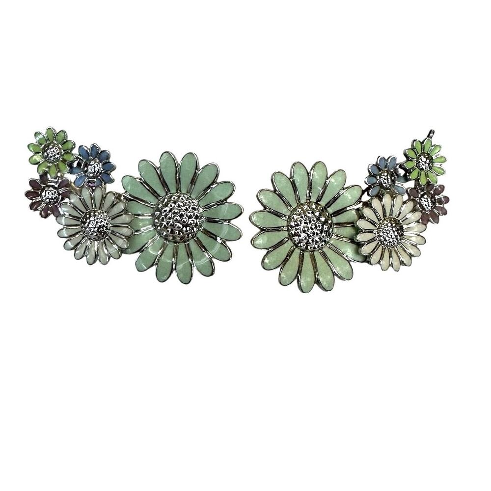 Georg Jensen x Stine Goya Daisy Ear Cuff Earrings 925 Sterling Silver Flowers